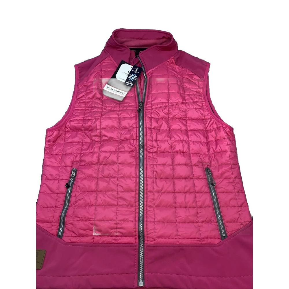 💕Little Donkey Andy Womens Lightweight Puffer Vest Pink Sz Medium NWT💕
